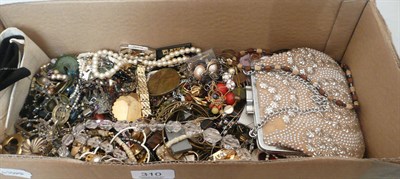 Lot 310 - Box of costume jewellery