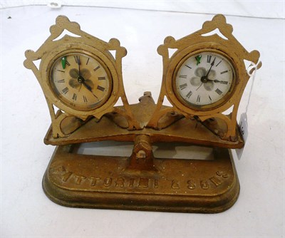 Lot 317 - A clock with two dials 'Fattorini & Sons'