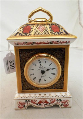 Lot 330 - A Royal Crown Derby Imari pattern clock