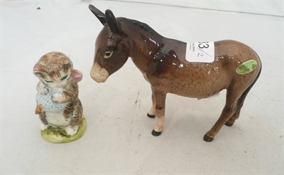 Lot 333 - A Beswick donkey and a Beswick figure Miss Moppet