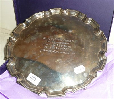 Lot 351 - A large silver salver, approx 30oz