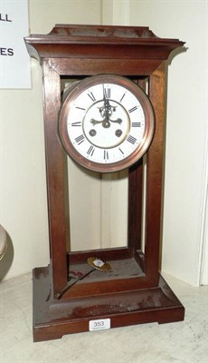 Lot 353 - A Brocot drum movement clock in later mahogany case