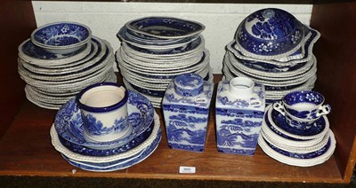 Lot 360 - A quantity of Adam blue and white dinner plates, a Spode Italian Pattern bowl, two Ringtons...