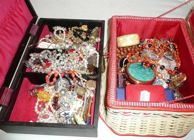 Lot 378 - A large quantity of costume jewellery in two boxes