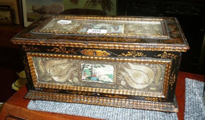 Lot 404 - An 18th century casket with beadwork decoration