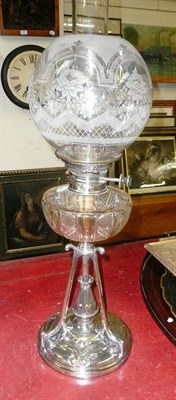 Lot 408 - Plated oil lamp