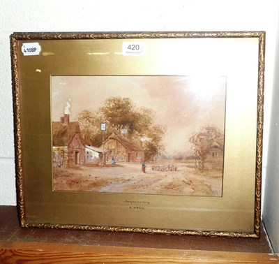 Lot 420 - E Nevil, pair of country scenes, watercolours