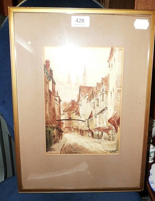 Lot 428 - A watercolour of Stonegate, York, B C Jackson