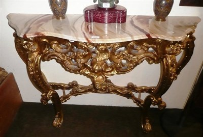 Lot 463 - Louis XIV style gilt console table