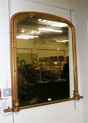 Lot 474 - Victorian oak mantel mirror