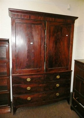 Lot 482 - A 19th century mahogany linen press