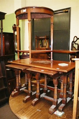 Lot 501 - Carved oak nest of tables and two side tables