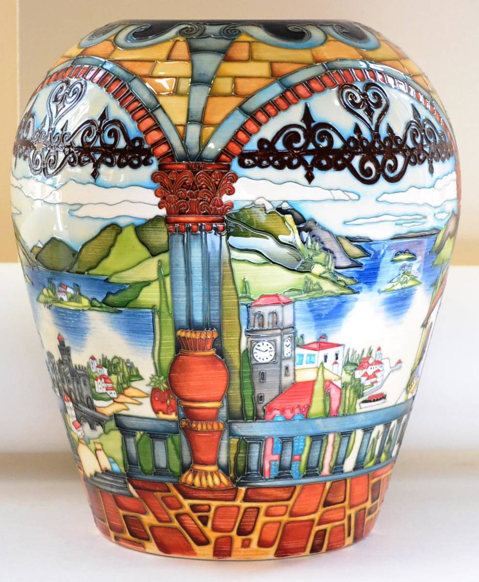 Lot 428 - A Modern Moorcroft Lake Garda Pattern JM1/12 Vase, designed by Paul Hilditch, No. 2/30, painted...