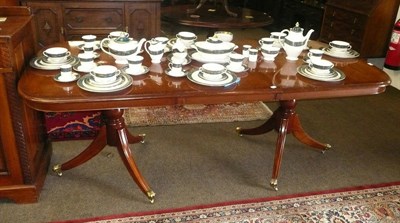 Lot 520 - Reproduction mahogany twin pedestal dining table