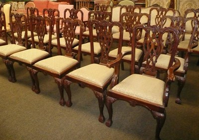 Lot 534 - Sixteen Chippendale dining chairs