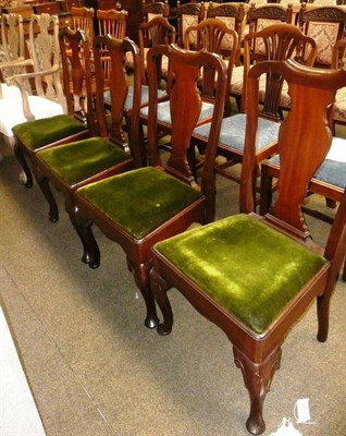 Lot 547 - A set of four Queen Anne style mahogany dining chairs