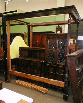 Lot 589 - Large Victorian four poster bed, Georgian style