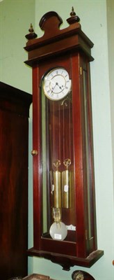 Lot 600 - A drop dial wall clock with two weights and a pendulum