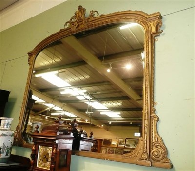 Lot 624 - A Victorian gilt over mantel mirror