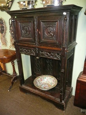 Lot 627 - 19th century cupboard with Romany panels