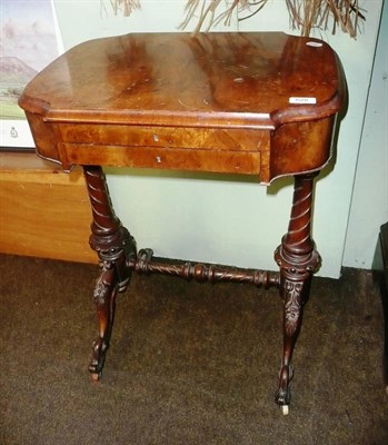 Lot 628 - A Victorian walnut work box (lacking lower section)