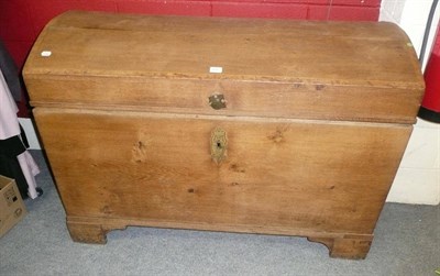 Lot 681 - German oak dome top 18th century coffer