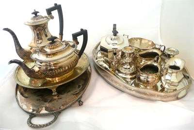 Lot 13 - A quantity of assorted plated wares on two trays