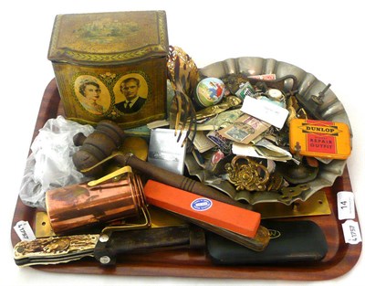 Lot 14 - Collectors items including coins, metalware, badges etc