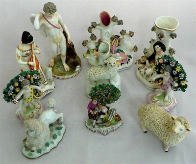 Lot 17 - Collection of 19th century and later Staffordshire Arbour groups, animals etc (10)