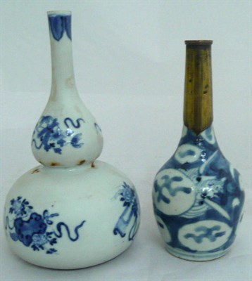 Lot 58 - A Chinese blue and white double gourd vase and another (2)