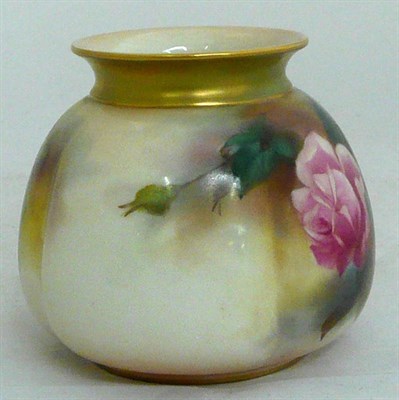 Lot 63 - A small Royal Worcester floral decorated vase