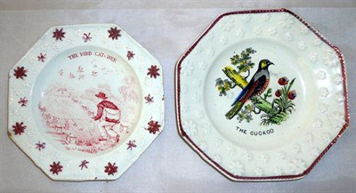 Lot 66 - A Yorkshire child's plate 'The Cuckoo', a Sunderland bowl and a child's plate