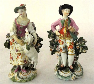 Lot 69 - A pair of Derby figures (a.f.)
