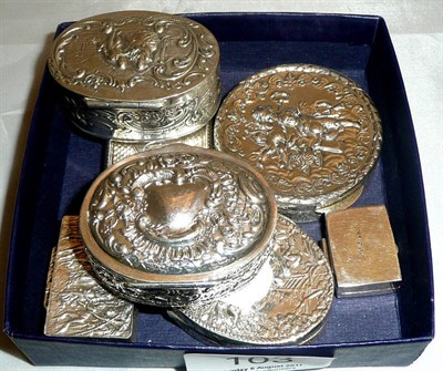 Lot 103 - Seven silver boxes