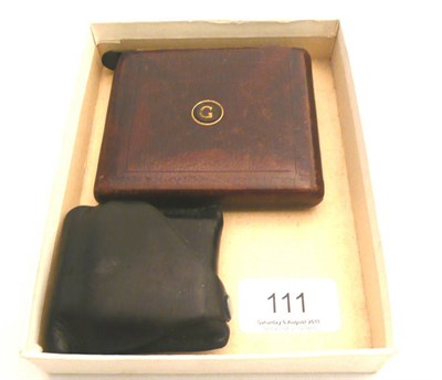 Lot 111 - Ronson lighter in leather holder and cigarette case