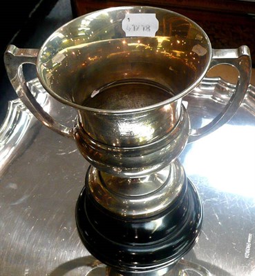 Lot 142 - Silver engraved trophy cup, dated 1924