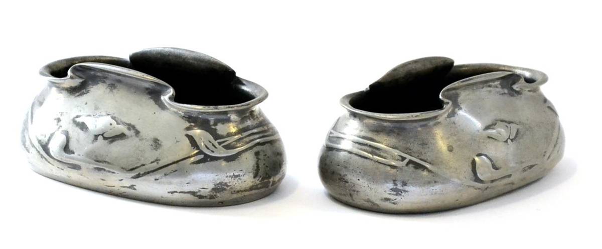 Lot 472 - Two Liberty & Co  "Tudric " Pewter Sugar Bowls, designed by Archibald Knox, model No.025,...