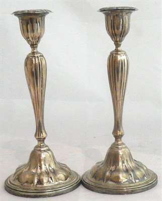 Lot 161 - Pair of silver candlesticks approx 23oz