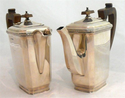 Lot 162 - Two silver coffee pots/water jug, Sheffield 1936