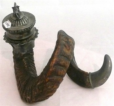 Lot 165 - A 19th century horn snuff mull dated 1874