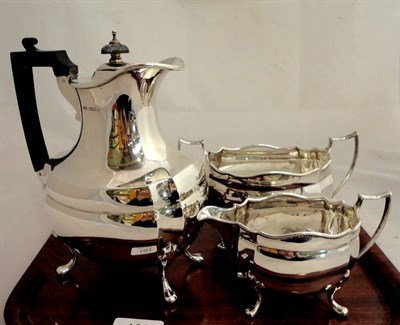 Lot 193 - Four piece silver tea service, 59oz