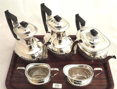 Lot 202 - Five piece silver tea service, 83oz