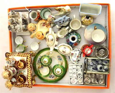 Lot 210 - A small box of china, miniatures, Wade Jerry figure etc