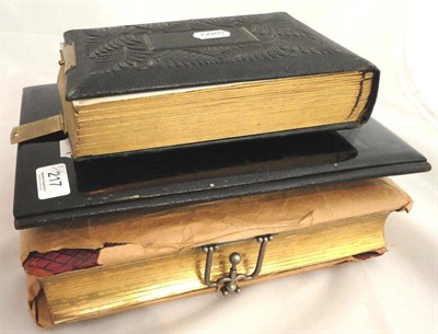 Lot 217 - Two photograph albums and a writing  folder with mother of pearl inlay