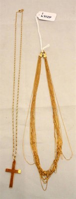 Lot 248 - A necklace and a cross on chain