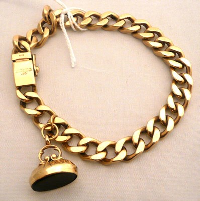 Lot 280 - A 9ct gold bracelet with a fob