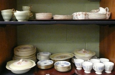 Lot 299 - Quantity of assorted tea and dinner wares on two shelves