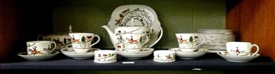 Lot 301 - A Wedgwood and Coalport 'hunting scenes' dinner and tea service