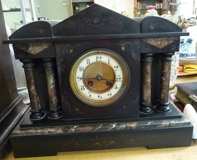 Lot 309 - Victorian black mantel clock