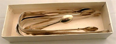 Lot 333 - Five pairs of silver sugar tongs, 6oz